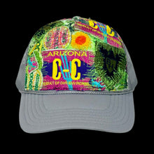 Load image into Gallery viewer, cc environmental patchwork trucker hat by crusty wizard
