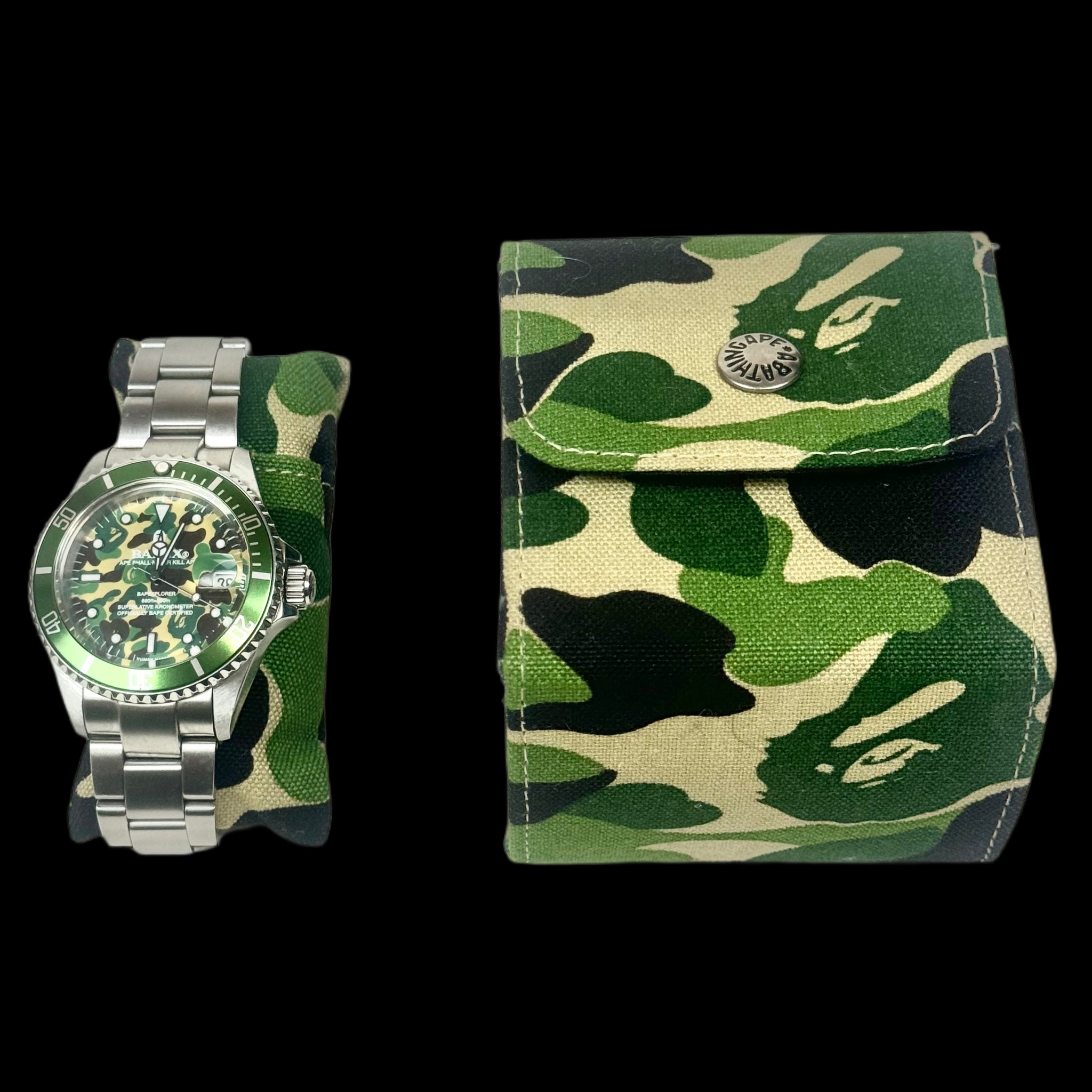 2006 bape bapex green camo green bezel – change clothes