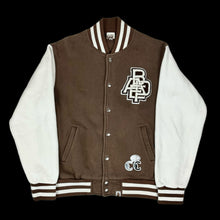 Load image into Gallery viewer, 2007 bape sweat varsity jacket brown
