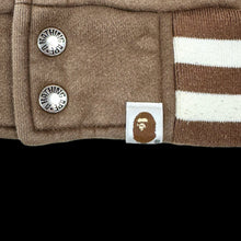 Load image into Gallery viewer, 2007 bape sweat varsity jacket brown
