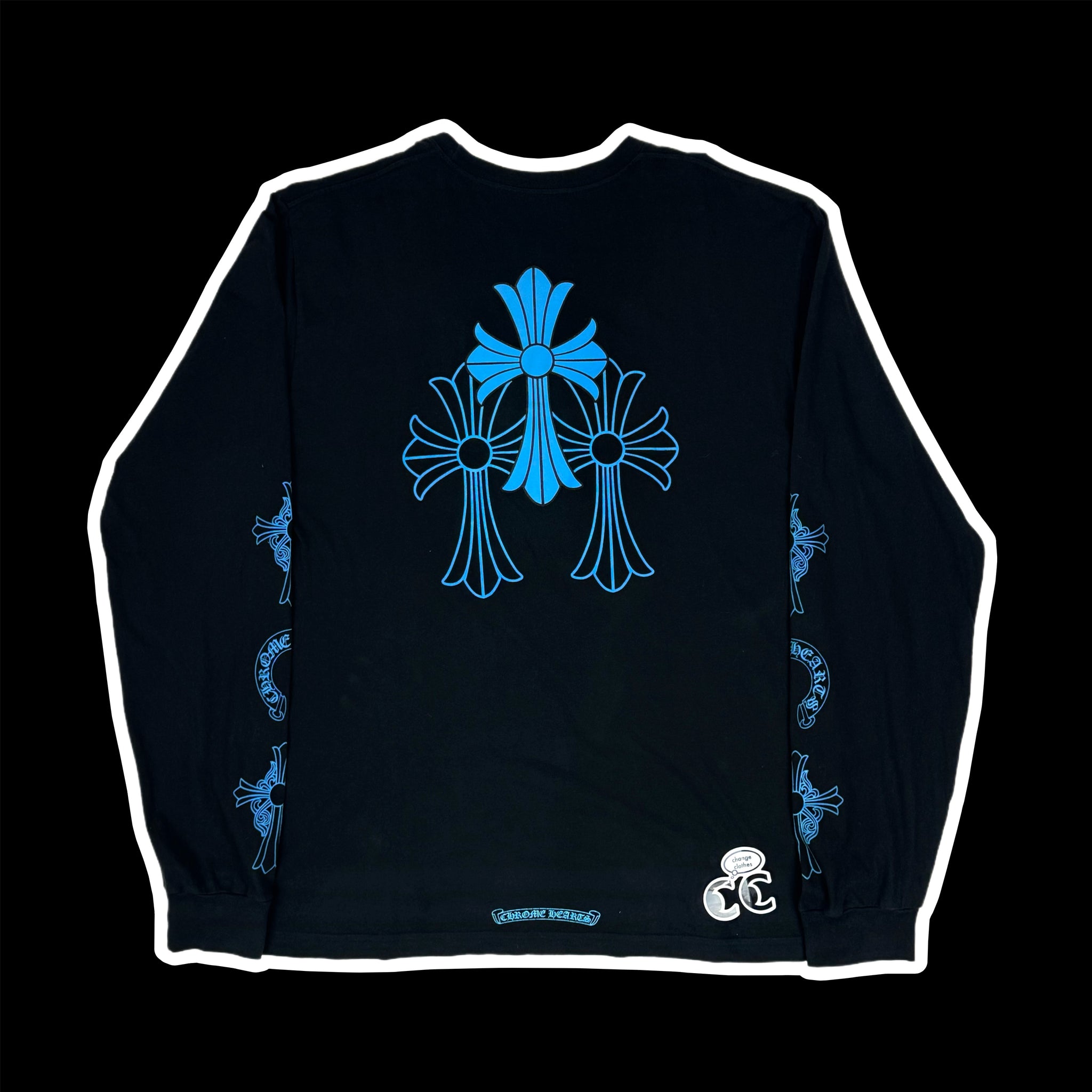 2022 chrome hearts blue triple cross l/s – change clothes