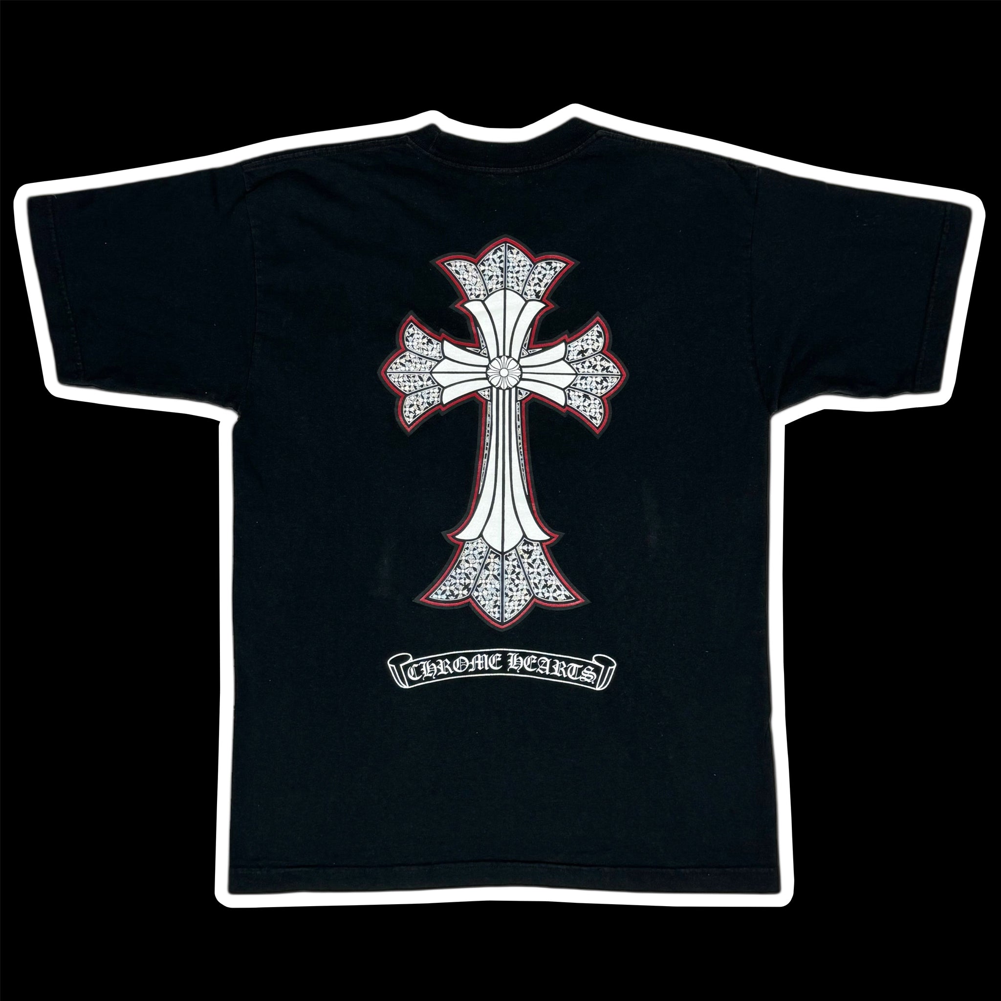 2000s chrome hearts double cross red outline tee – change clothes