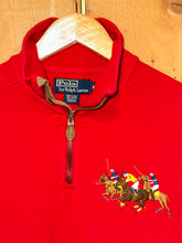 Load image into Gallery viewer, 2000s ralph lauren triple pony knit 1/4 zip red
