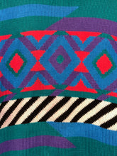Load image into Gallery viewer, 90s head sportswear retro print knit sweater teal
