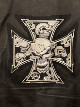 Load image into Gallery viewer, vintage unik leathe vest iron cross + skulls
