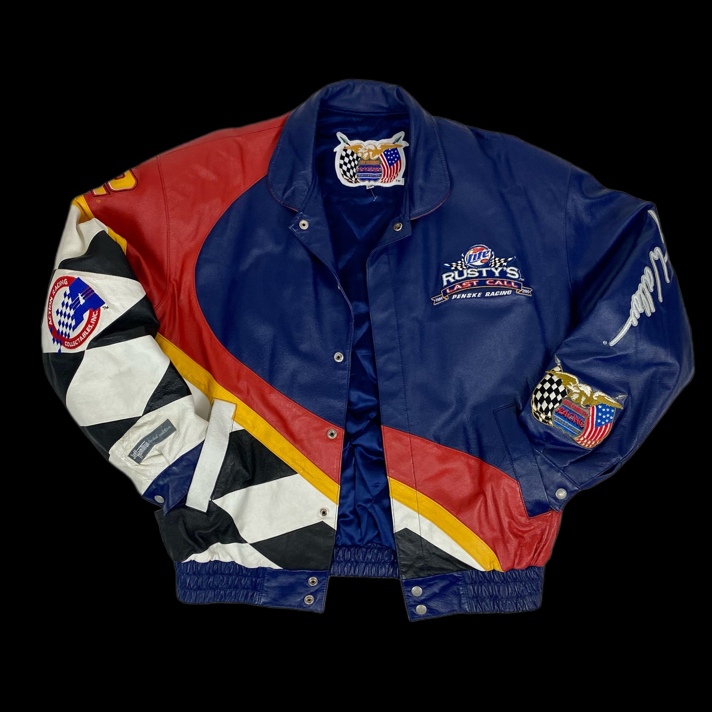 2005 jeff hamilton rusty wallace miller lite leather racing jacket