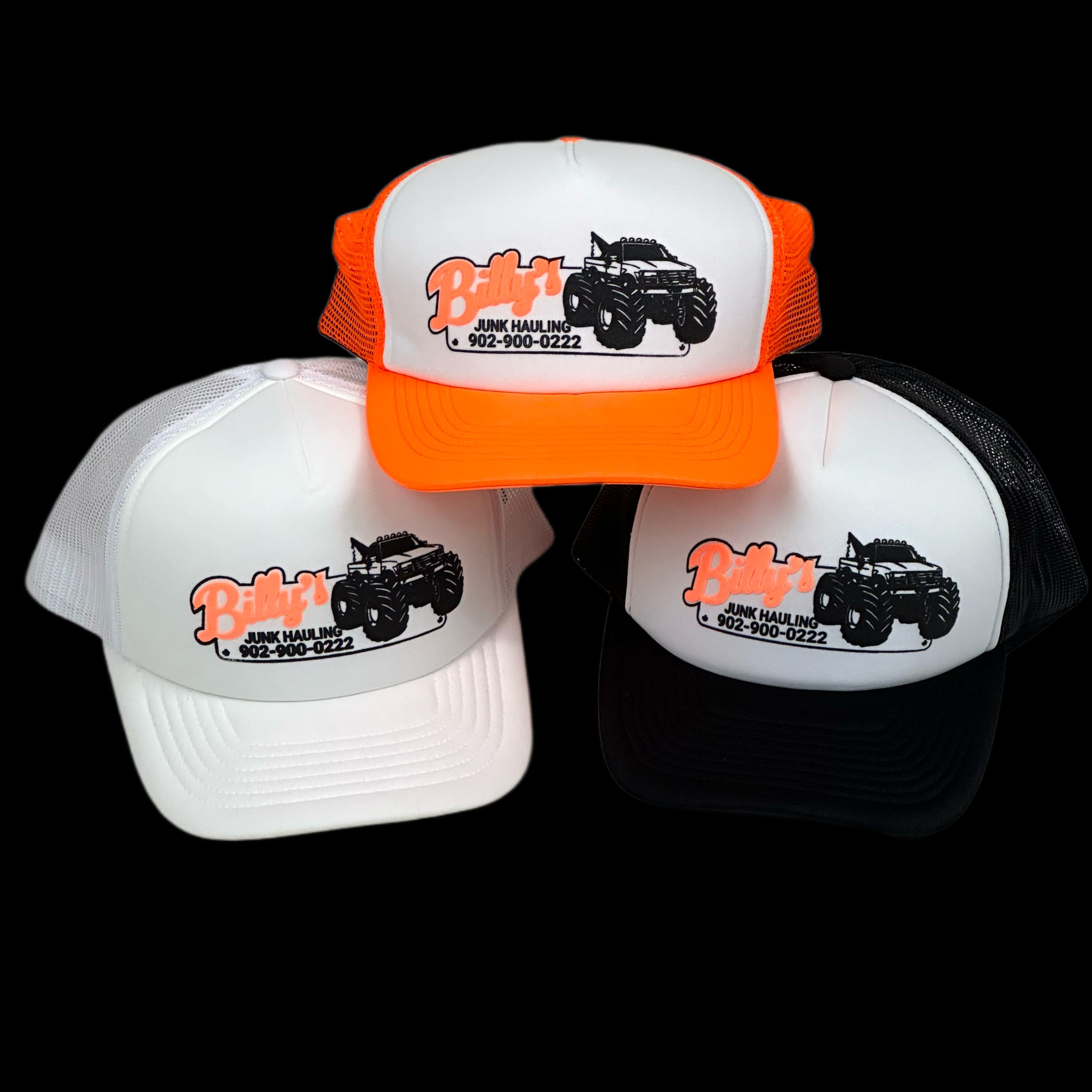 Orange and White Junk Trucker Hat Hustle Exclusive Graphic  main image 4