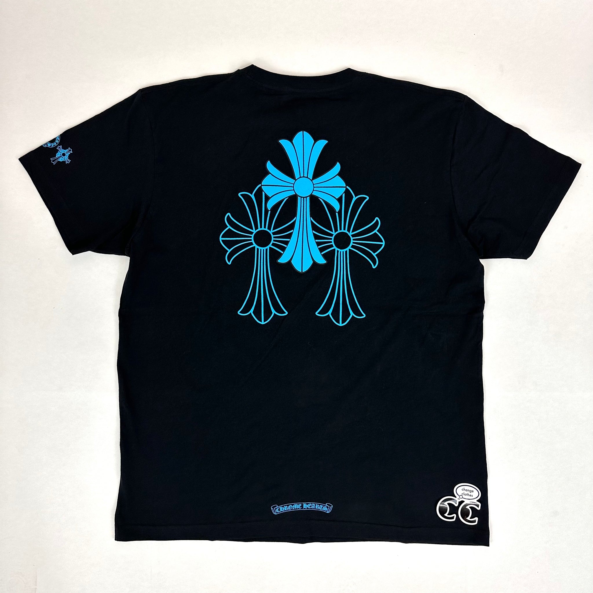 momo様確実正規品Chrome Heartsクロスデザイン Tシャツ ネイビー chrome hearts triple cross tee light blue – change clothes