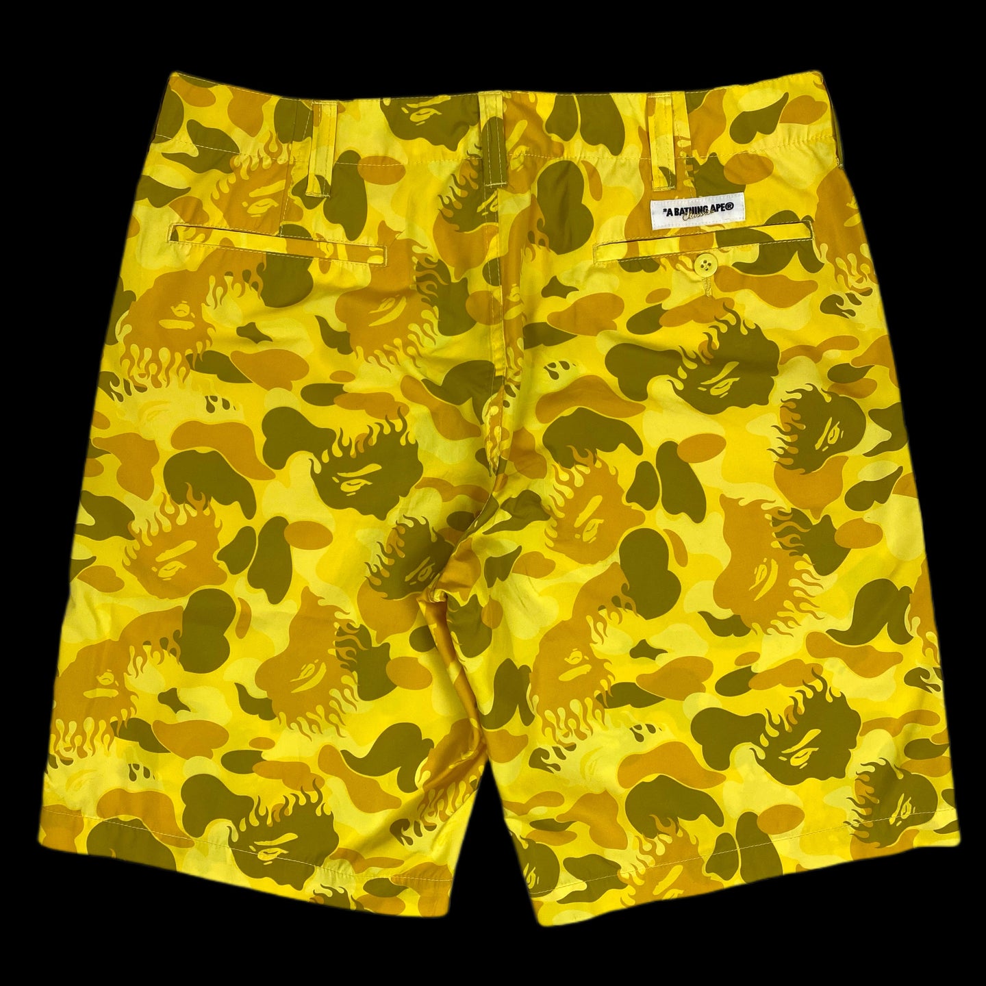 2009 bape fire camo swim shorts