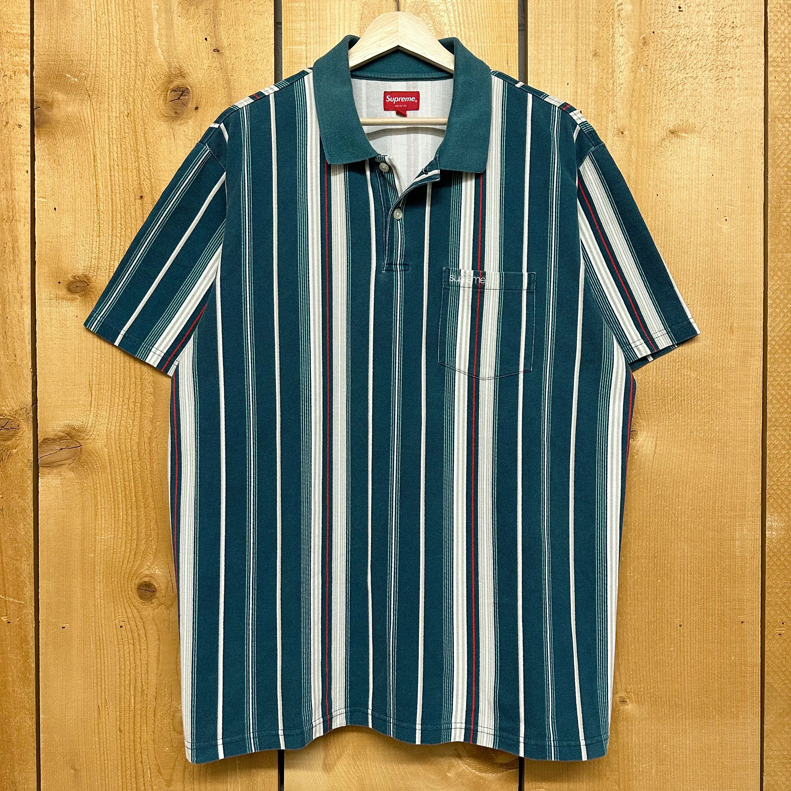 2021 supreme vertical stripe polo