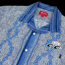 Load image into Gallery viewer, 2020 supreme mosaic silk shirt blue
