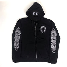 Load image into Gallery viewer, chrome hearts horseshoe floral dagger zip up hoodie
