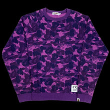 Load image into Gallery viewer, 2009 bape purple fire camo crewneck
