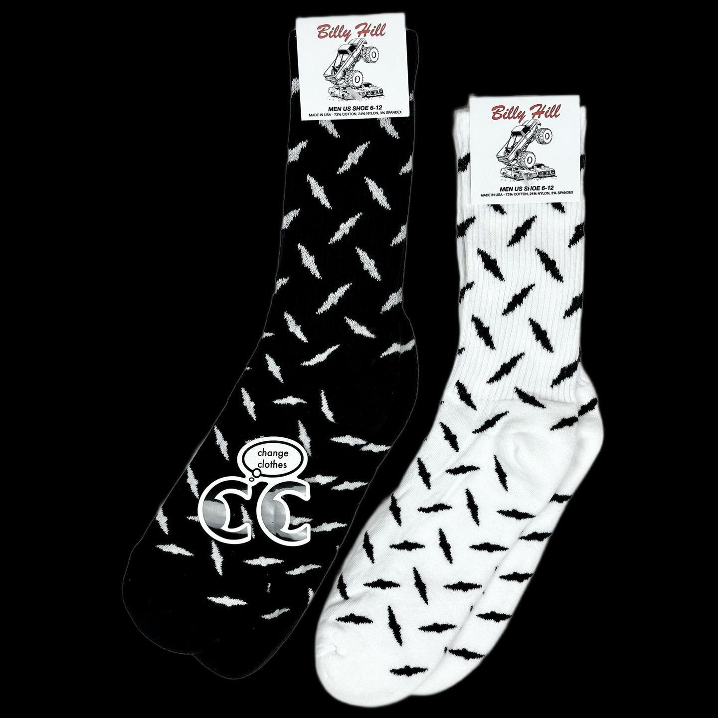 billy hill diamond plate socks