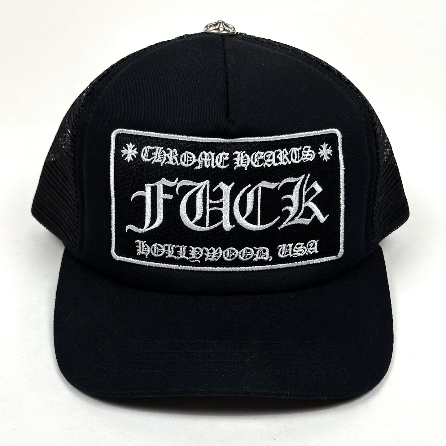 chrome hearts hollywood fuck trucker hat