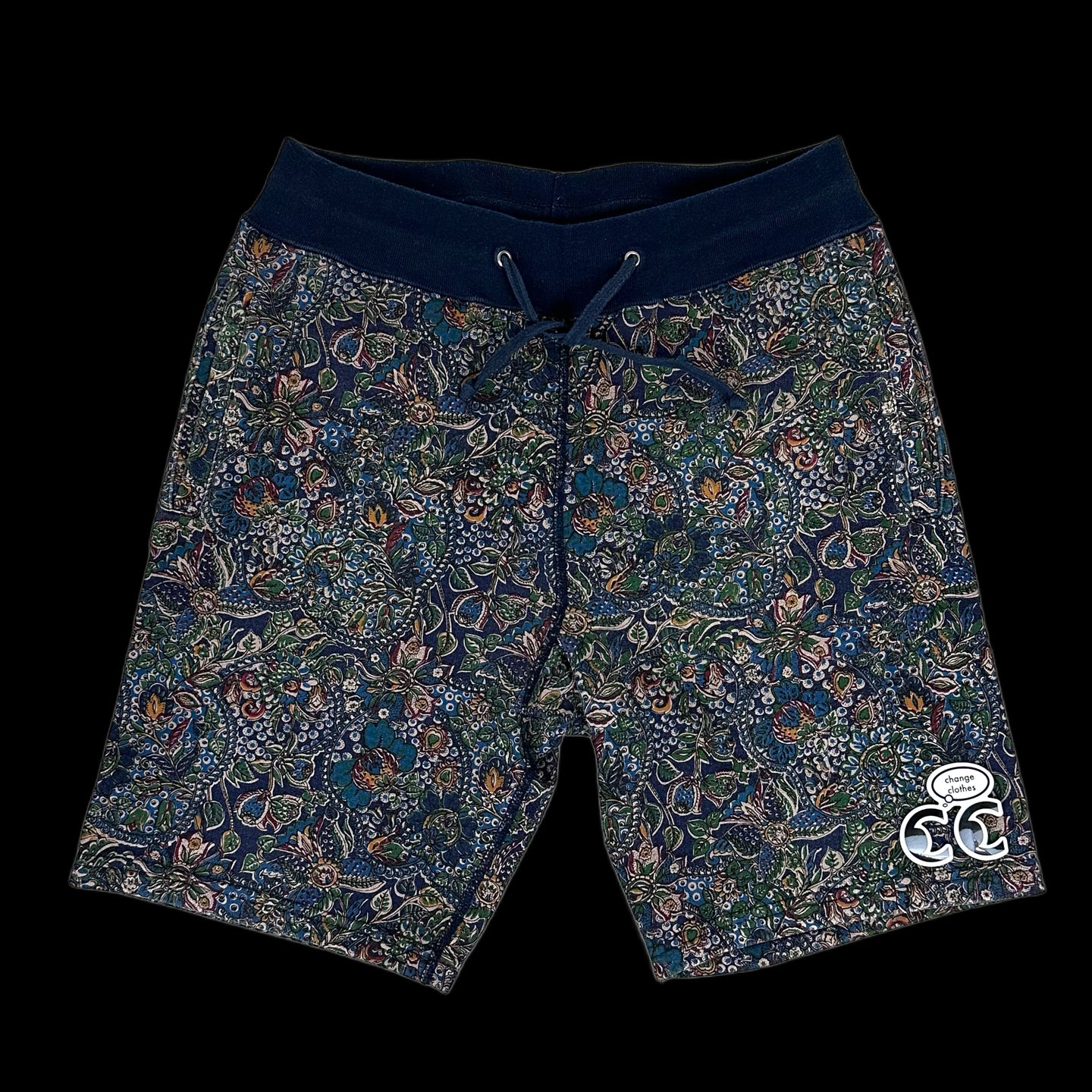 2011 supreme paisley sweatshorts navy