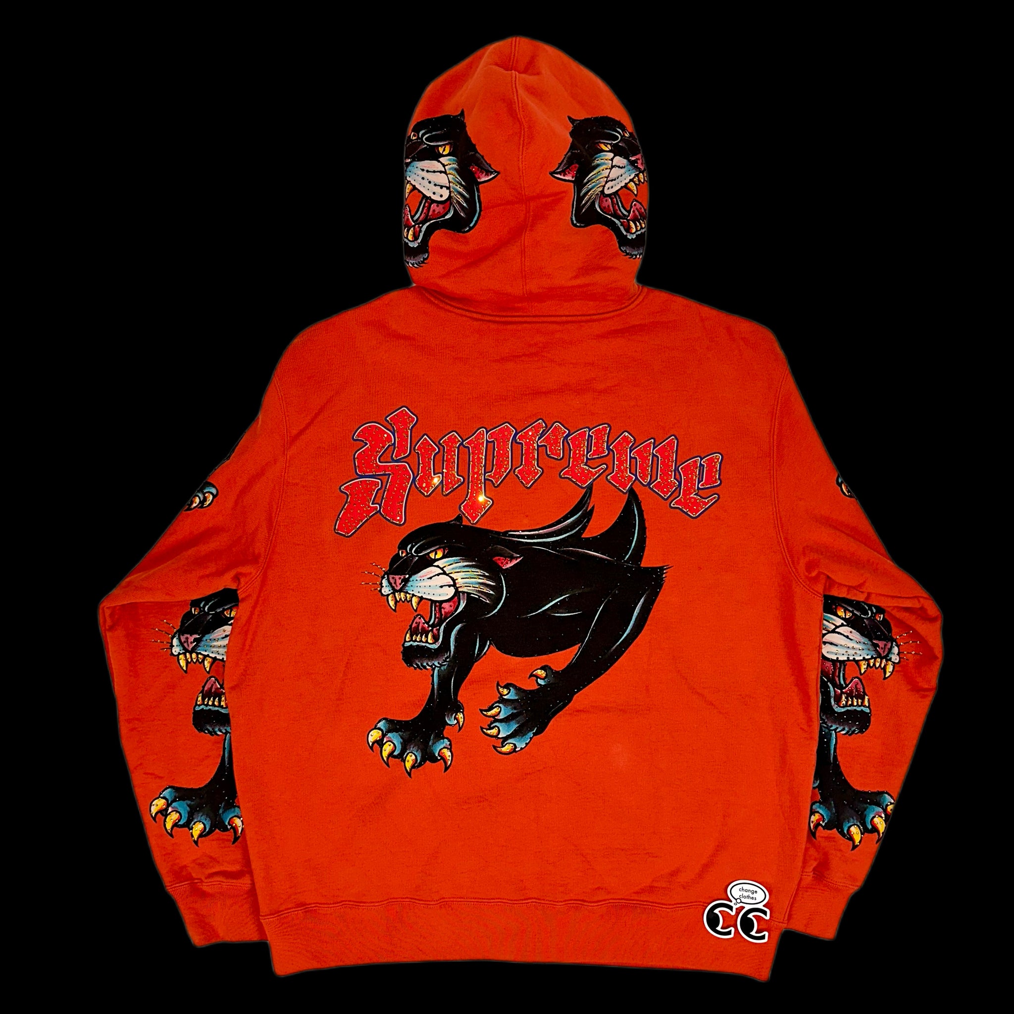 2021 supreme panther zip up hoodie – change clothes
