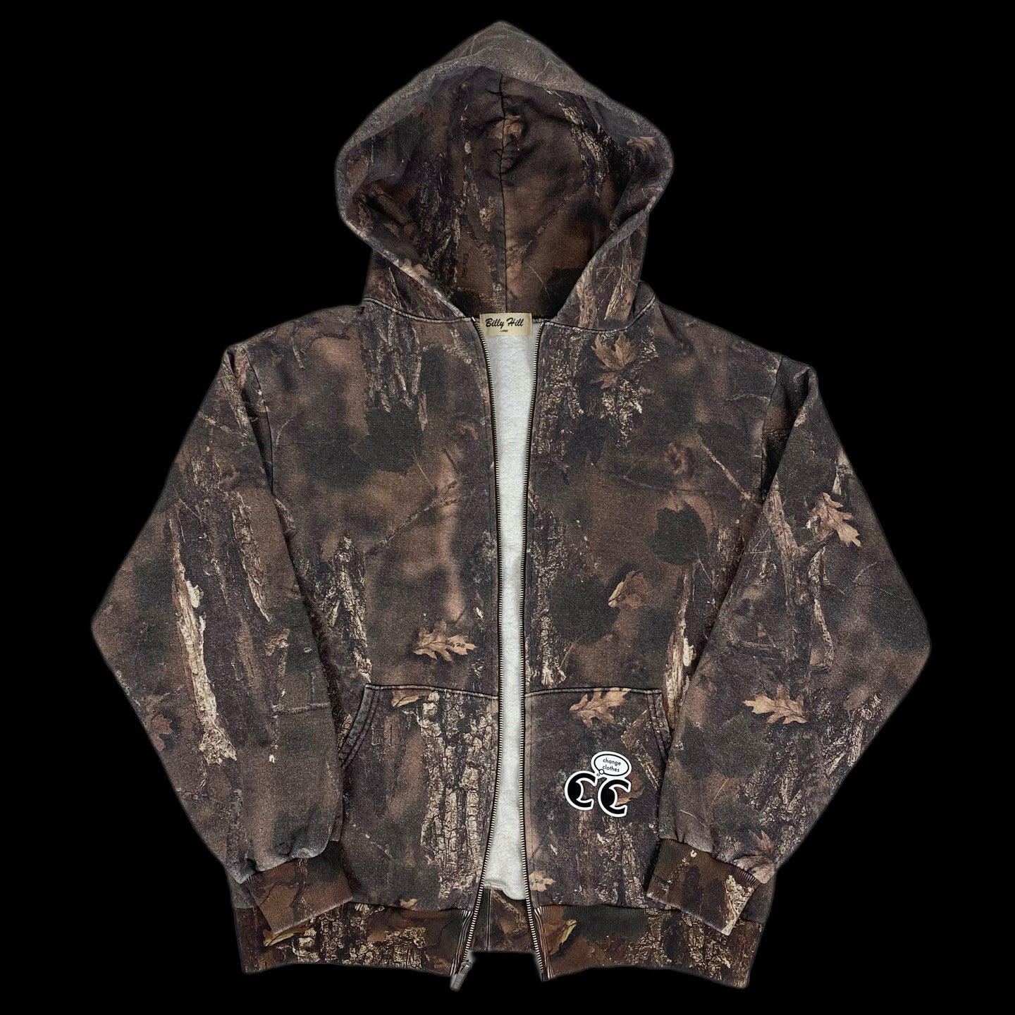 2023 billy hill sasquatch camo zip up hoodie