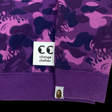 Load image into Gallery viewer, 2009 bape purple fire camo crewneck
