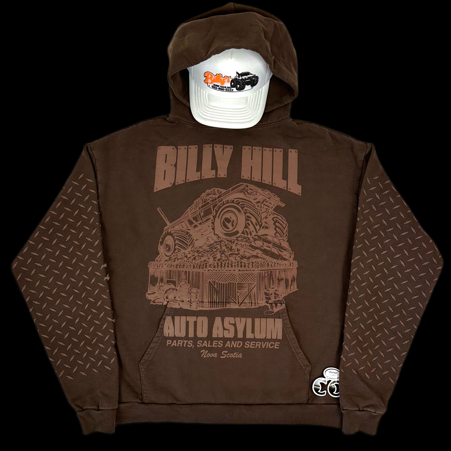 billy hill auto asylum hoodie brown