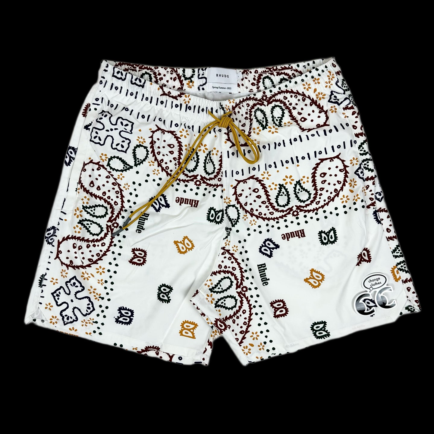 2022 rhude bandana swim shorts