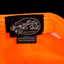 Load image into Gallery viewer, 2022 billy hill patch trucker hat orange
