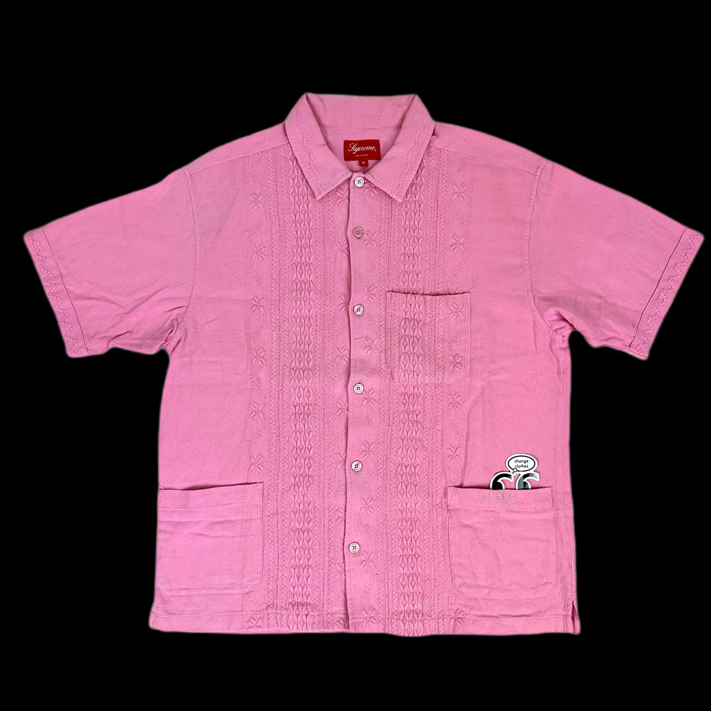 2021 supreme embroidered linen button up