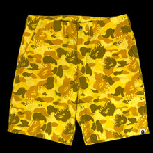 Load image into Gallery viewer, 2009 bape fire camo swim shorts
