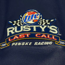 Load image into Gallery viewer, 2005 jeff hamilton rusty wallace miller lite leather racing jacket
