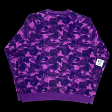 Load image into Gallery viewer, 2009 bape purple fire camo crewneck
