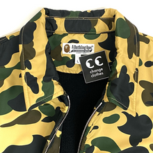 Load image into Gallery viewer, bape 1st camo yellow coaches jacket sweater lined
