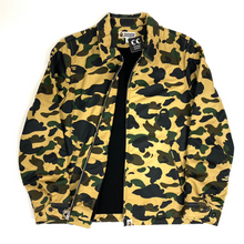 Load image into Gallery viewer, bape 1st camo yellow coaches jacket sweater lined
