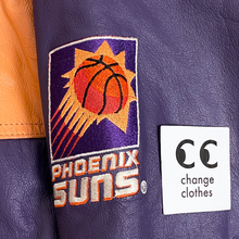 Load image into Gallery viewer, vintage starter phoenix suns starburst leather jacket zip up
