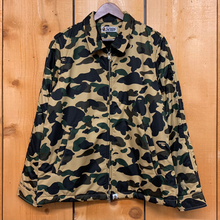 Load image into Gallery viewer, bape 1st camo yellow coaches jacket sweater lined
