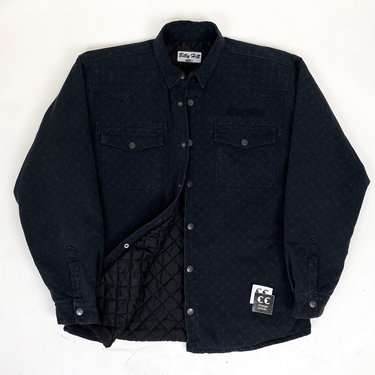 billy hill diamond plate denim jean jacket