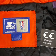 Load image into Gallery viewer, vintage starter phoenix suns starburst leather jacket zip up
