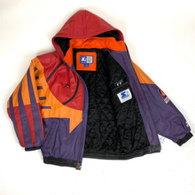 Load image into Gallery viewer, vintage starter phoenix suns starburst leather jacket zip up
