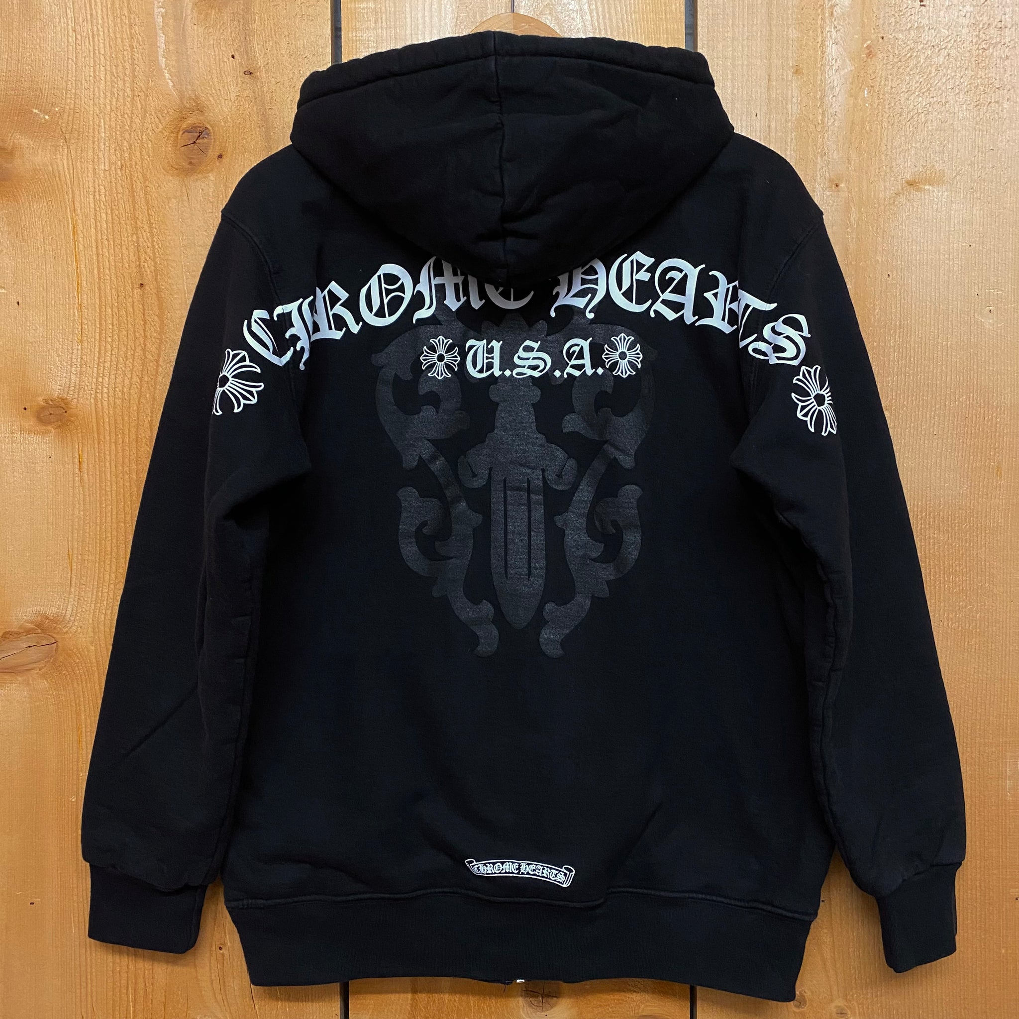chrome hearts usa dagger zip up tonal back – change clothes