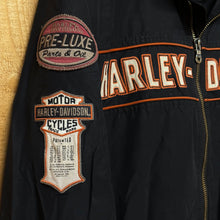 Load image into Gallery viewer, vtg harley patches nylon zip up jacket
