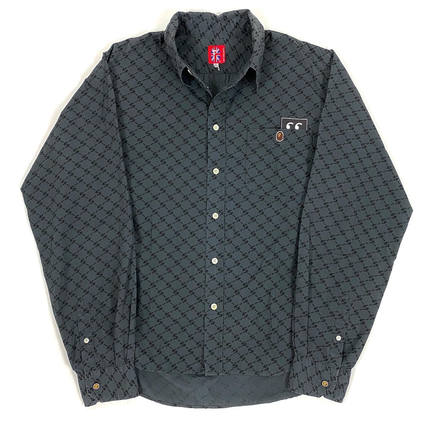 bape dress shirt OG BAPE Sta Monogram Button Up Oxford Dress Shirt – change clothes