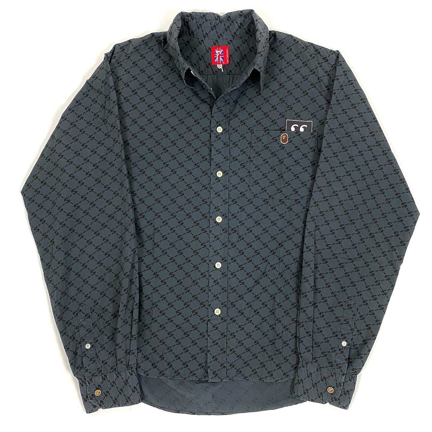 OG BAPE Sta Monogram Button Up Oxford Dress Shirt