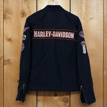 Load image into Gallery viewer, vtg harley patches nylon zip up jacket
