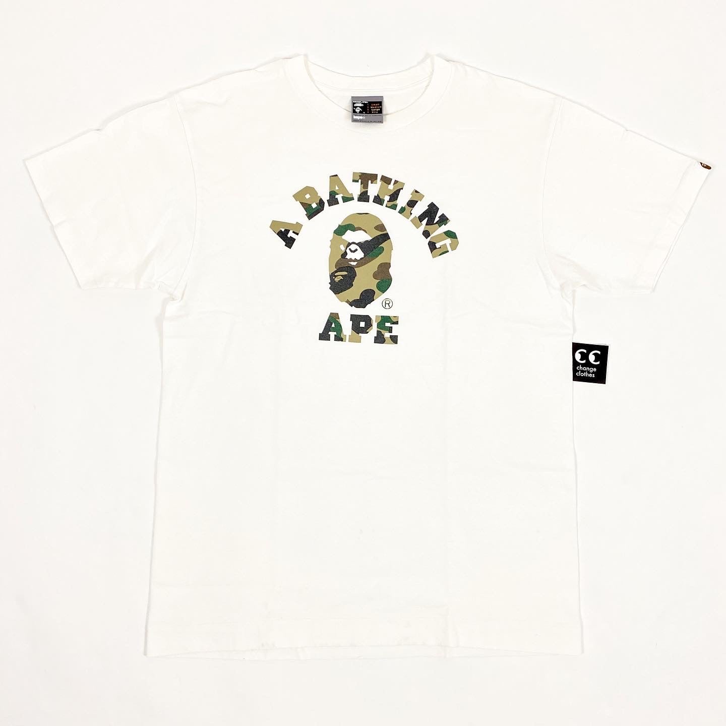 OG BAPE Angry Face College Logo Tee Shirt