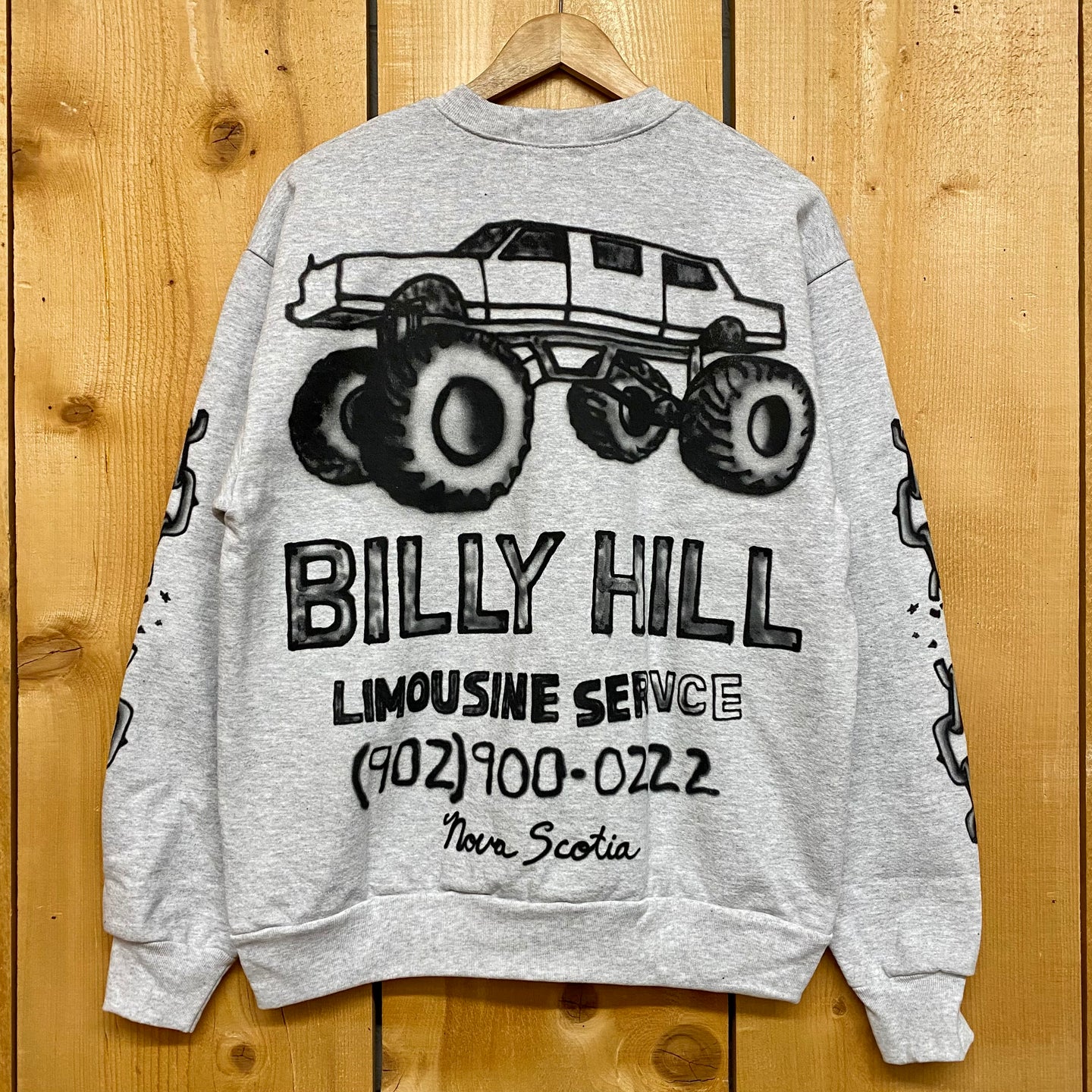 2022 billy hill airbrush crewneck limousine services