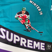 Load image into Gallery viewer, Supreme Crossover Hockey Top Jersey 2019 White Green Yellow
