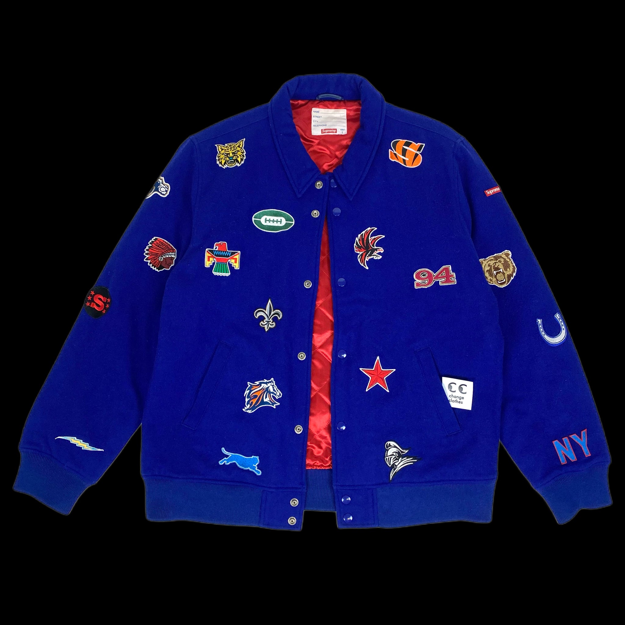 2014 supreme franchise varsity jacket – change clothes