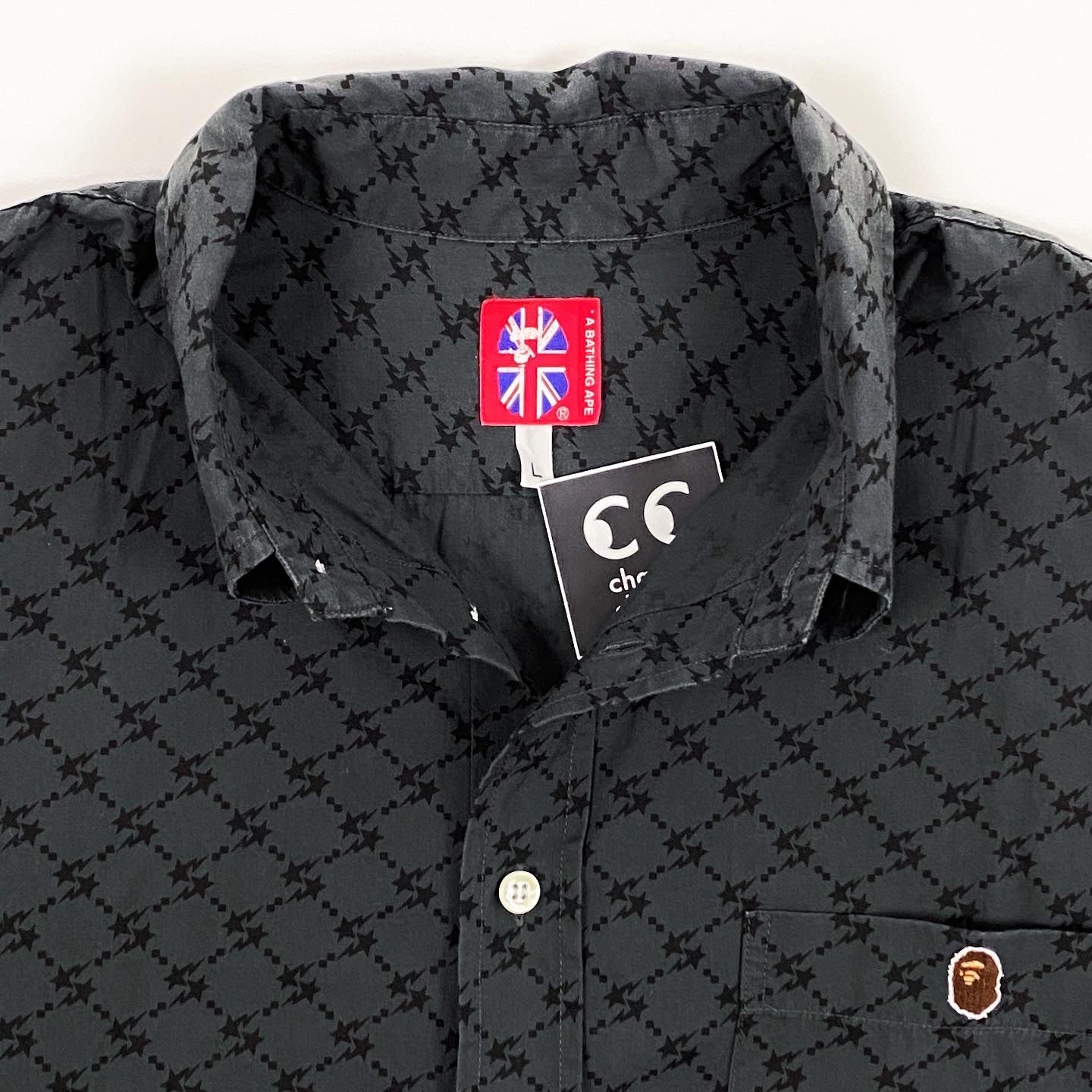 OG BAPE Sta Monogram Button Up Oxford Dress Shirt change clothes OG BAPE Sta Monogram Button Up Oxford Dress Shirt change clothes