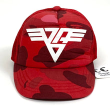 Load image into Gallery viewer, BAPE Van Halen Logo Camo Trucker Cap Hat Youth Size 2007
