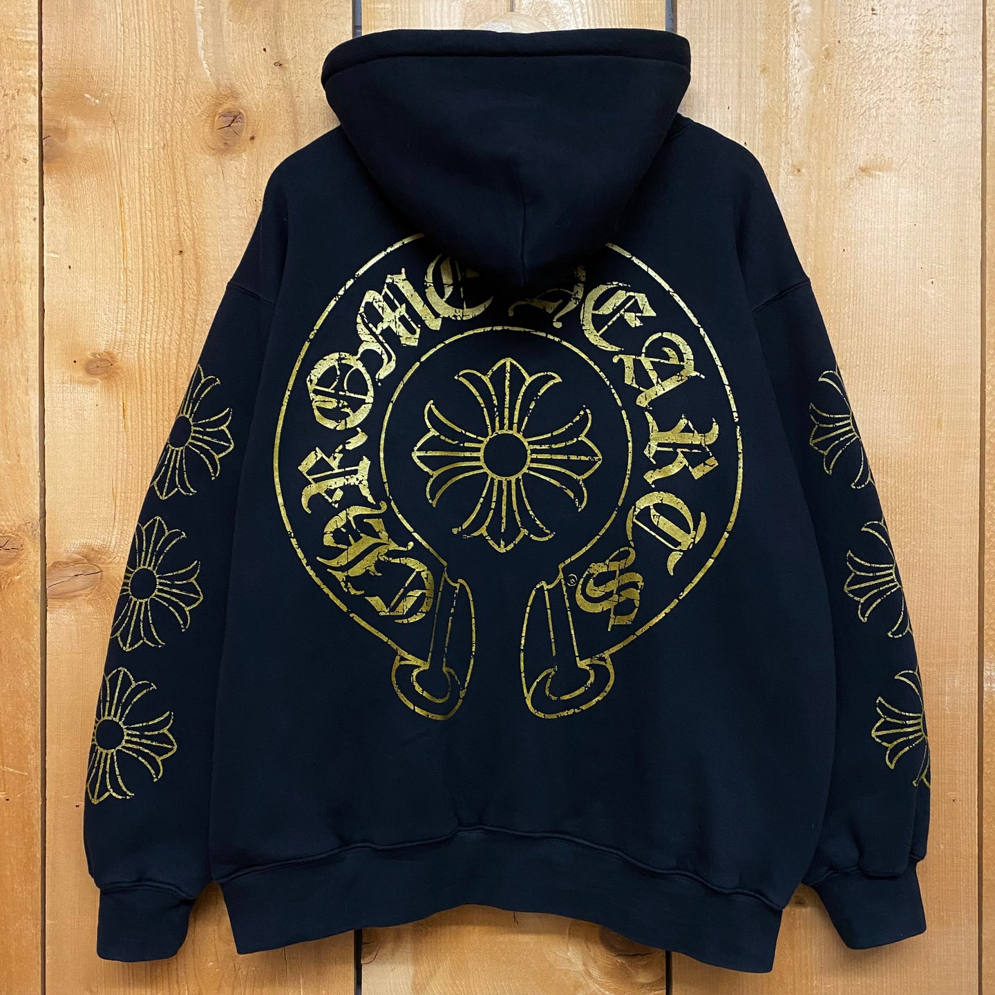 2009 chrome hearts dagger zip up hoodie gold logos