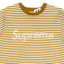 Load image into Gallery viewer, Supreme Striped L/S Logo Top 2015 Mustard
